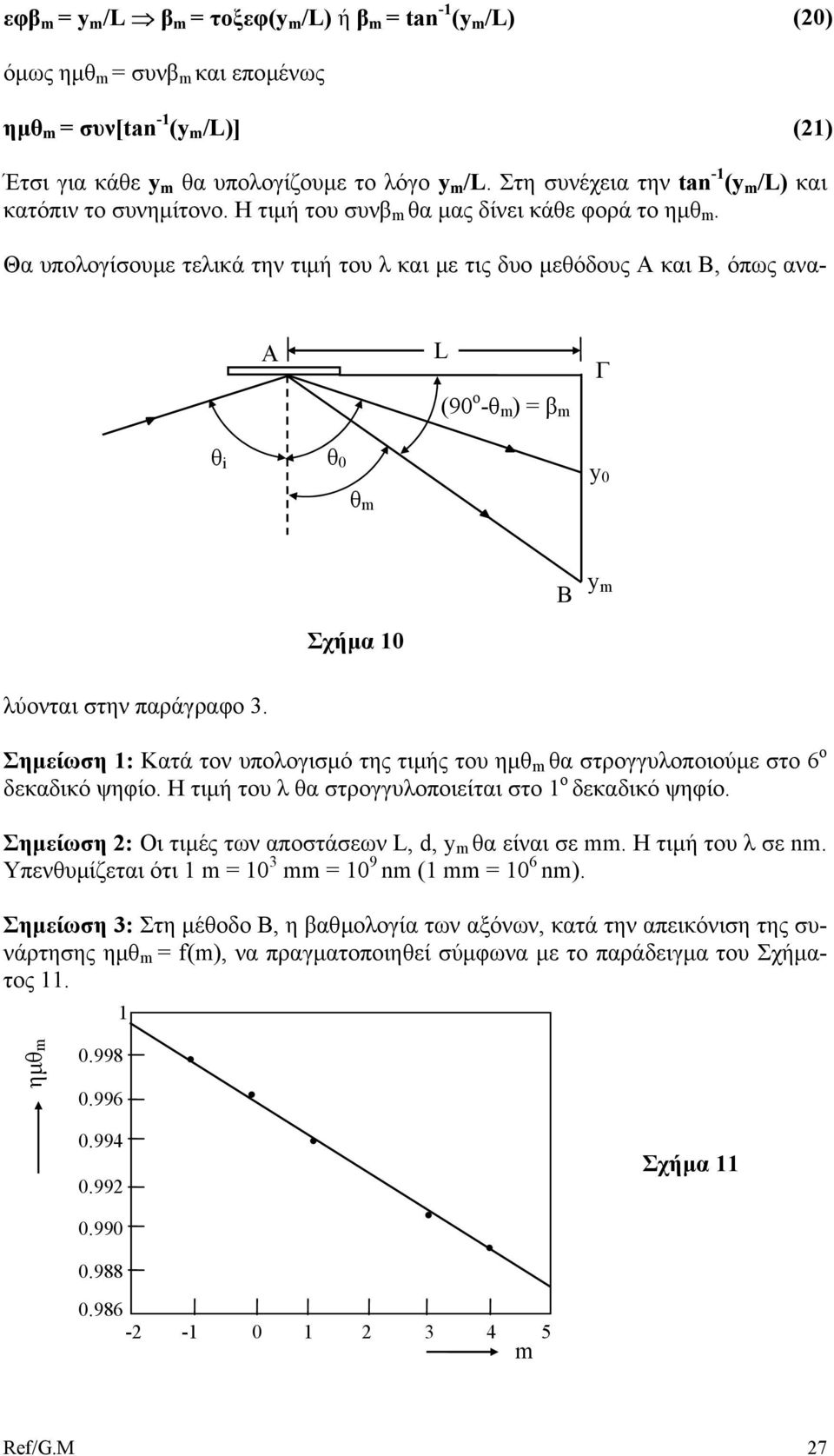 Α L (90 o -θ ) = β Γ θ i θ 0 θ y 0 Β y Σχήµα 10 Θα υπολογίσουµε τελικά την τιµή του λ και µε τις δυο µεθόδους Α και Β, όπως αναλύονται στην παράγραφο 3.