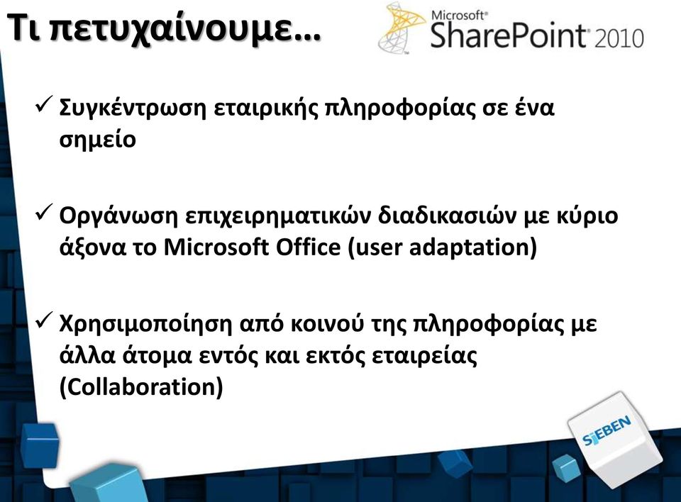 Microsoft Office (user adaptation) Χρησιμοποίηση από κοινού