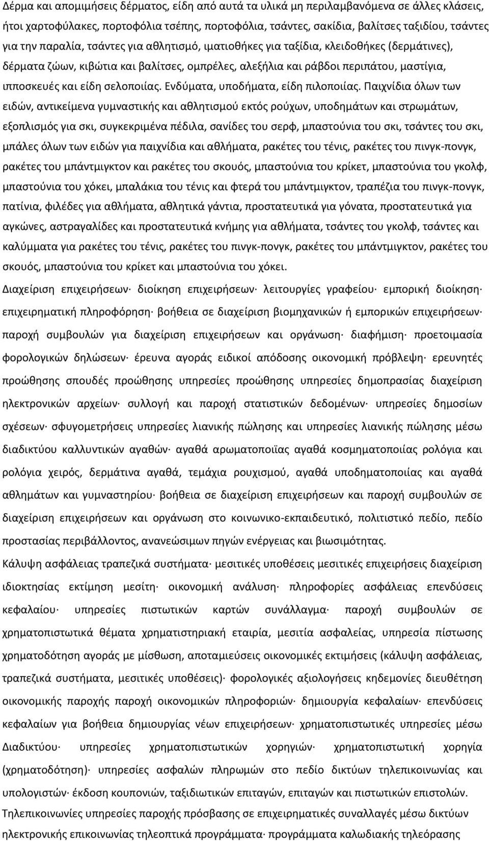 σελοποιίας. Ενδύματα, υποδήματα, είδη πιλοποιίας.