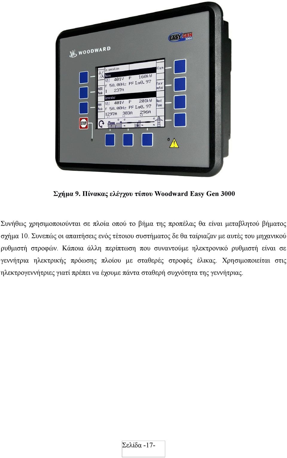 βήματος σχήμα 10. Συνεπώς οι απαιτήσεις ενός τέτοιου συστήματος δε θα ταίριαζαν με αυτές του μηχανικού ρυθμιστή στροφών.