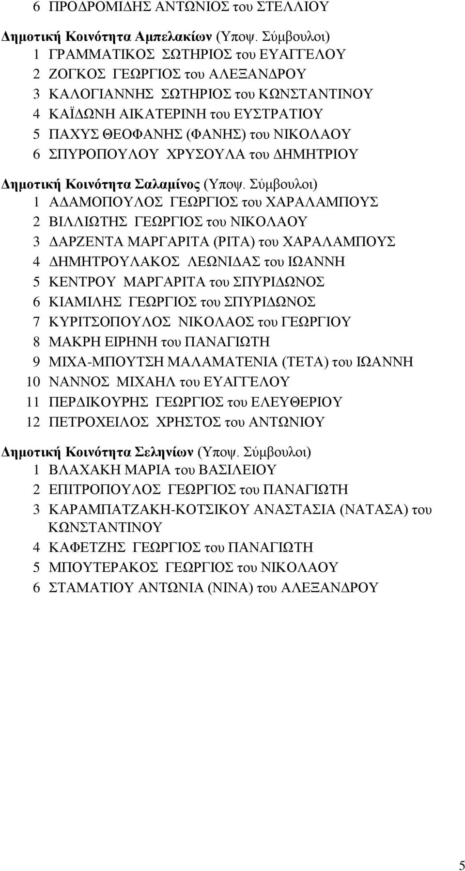 ΣΠΥΡΟΠΟΥΛΟΥ ΧΡΥΣΟΥΛΑ του ΔΗΜΗΤΡΙΟΥ Δημοτική Κοινότητα Σαλαμίνος (Υποψ.