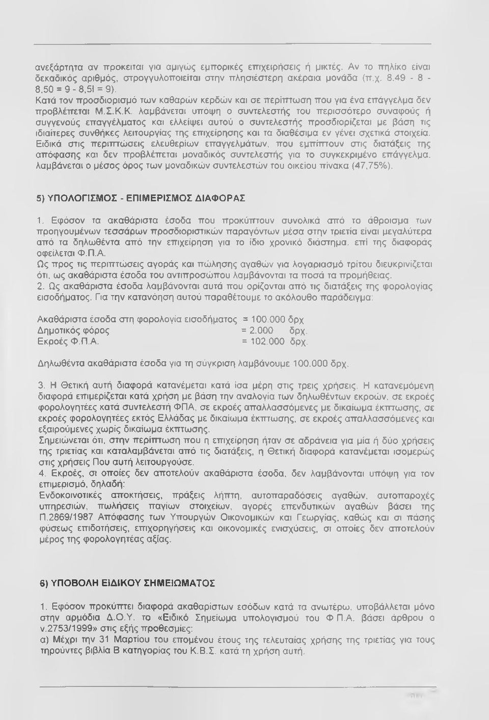 αυτού ο συντελεστής προσδιορίζεται με βάση τις ιδιαίτερες συνθήκες λειτουργίας της επιχείρησης και τα διαθέσιμα εν γένει σχετικά στοιχεία.