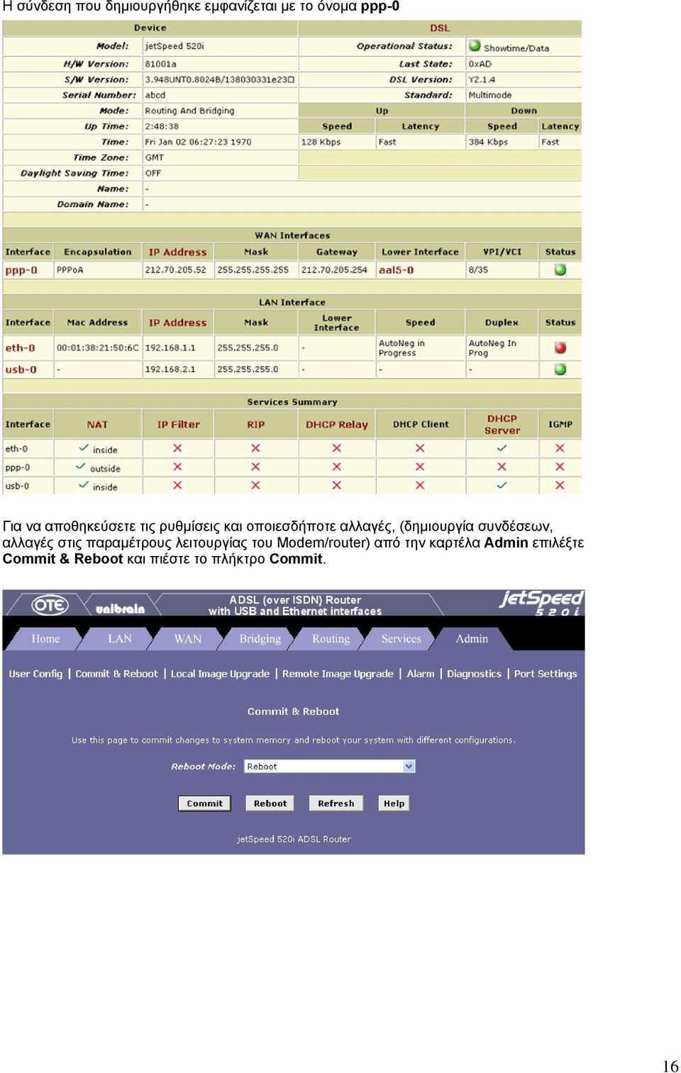 συνδέσεων, αλλαγές στις παραμέτρους λειτουργίας του Modem/router)