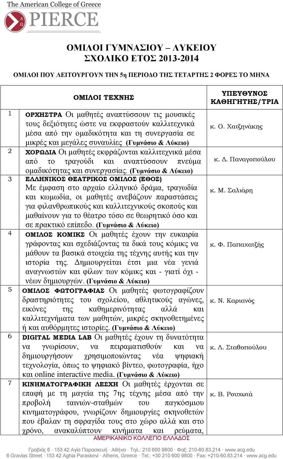 ομαδικότητας και συνεργασίας.