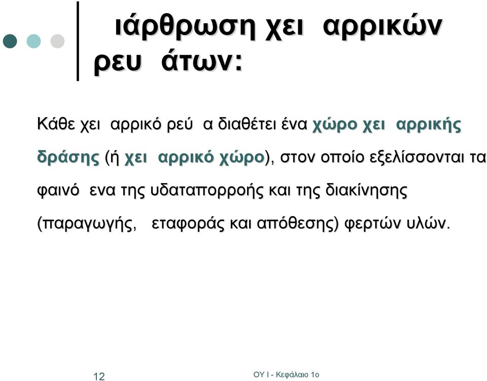 στον οποίο εξελίσσονται τα φαινόμενα της υδαταπορροής και