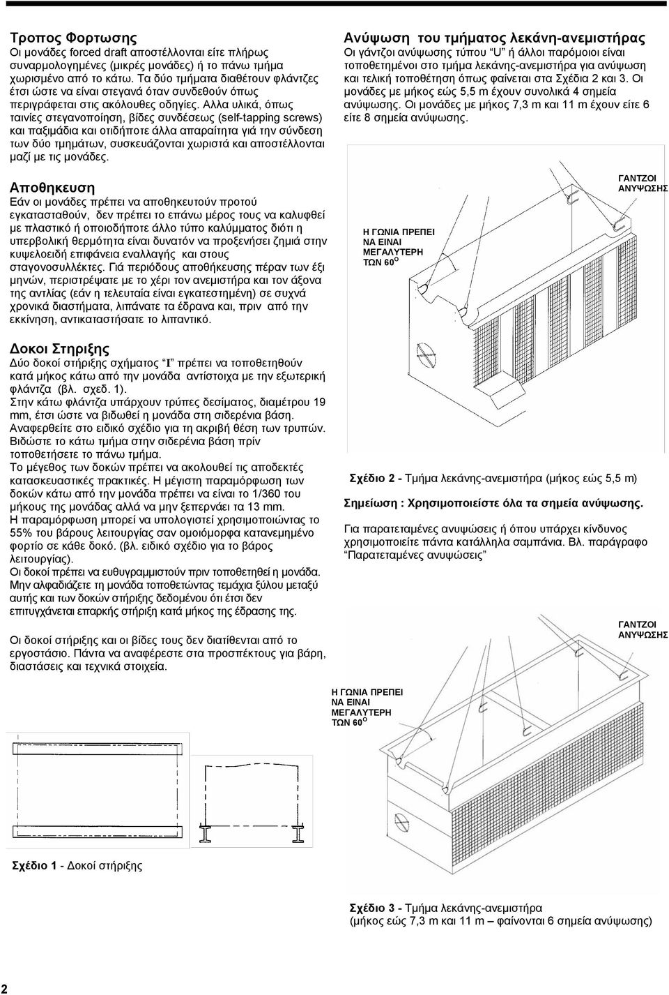 Αλλα υλικά, όπως ταινίες στεγανοποίηση, βίδες συνδέσεως (self-tapping screws) και παξιµάδια και οτιδήποτε άλλα απαραίτητα γιά την σύνδεση των δύο τµηµάτων, συσκευάζονται χωριστά και αποστέλλονται