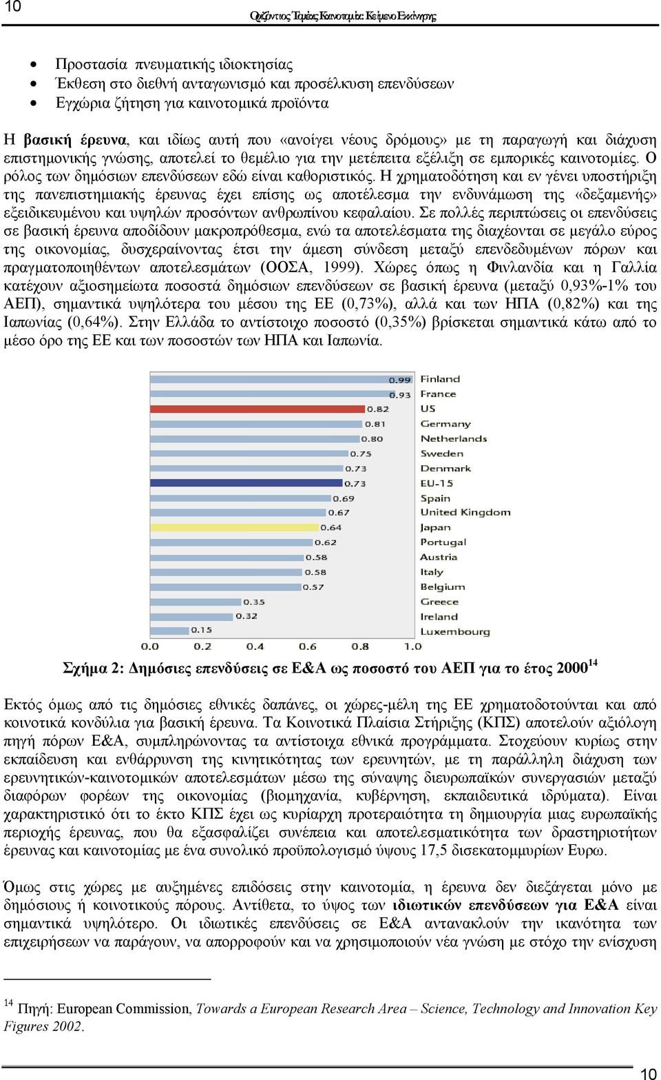 Η χρηµατοδότηση και εν γένει υποστήριξη της πανεπιστηµιακής έρευνας έχει επίσης ως αποτέλεσµα την ενδυνάµωση της «δεξαµενής» εξειδικευµένου και υψηλών προσόντων ανθρωπίνου κεφαλαίου.