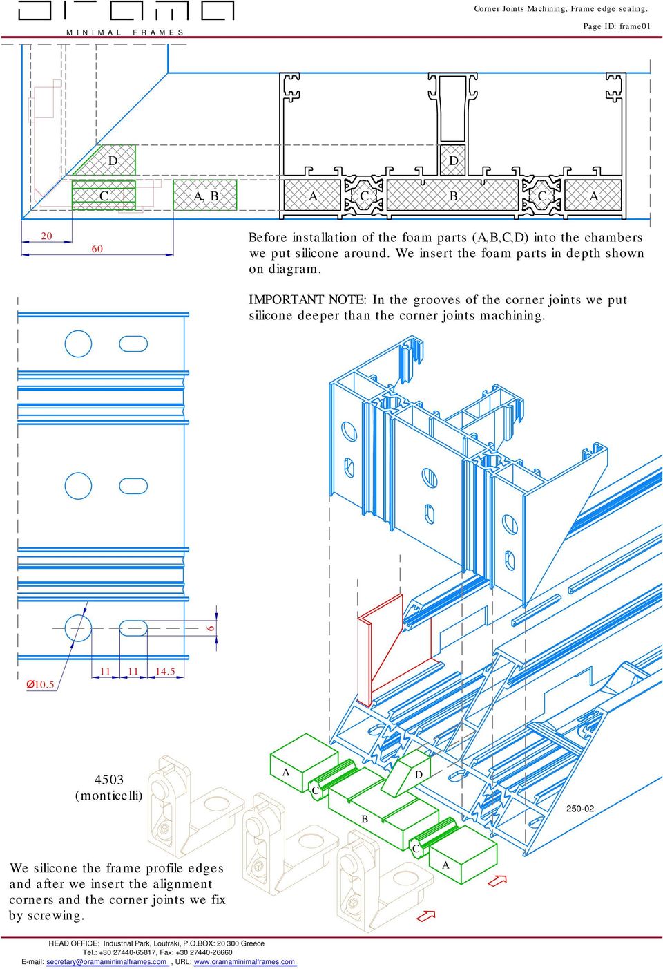 around. We insert the foam parts in depth shown on diagram.