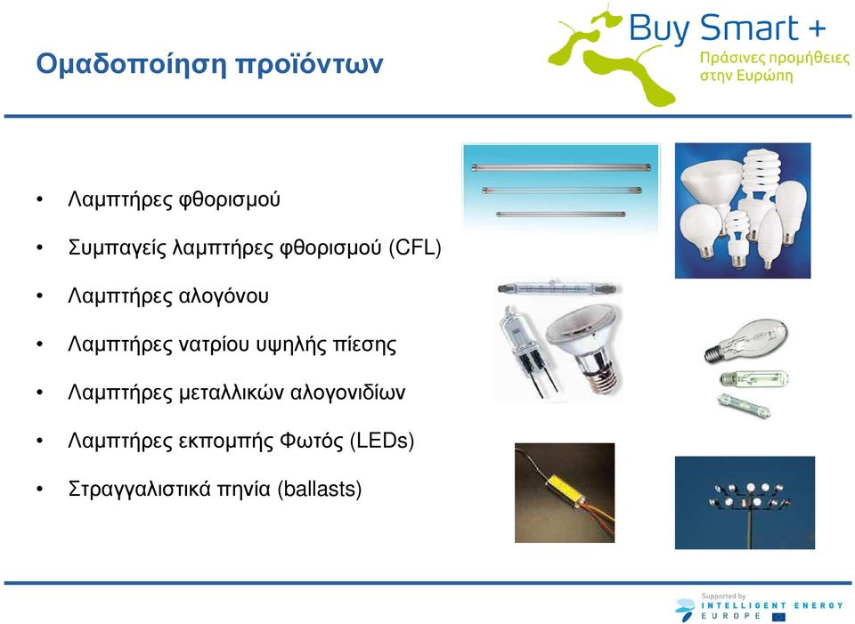 νατρίου υψηλής πίεσης Λαµπτήρες µεταλλικών αλογονιδίων