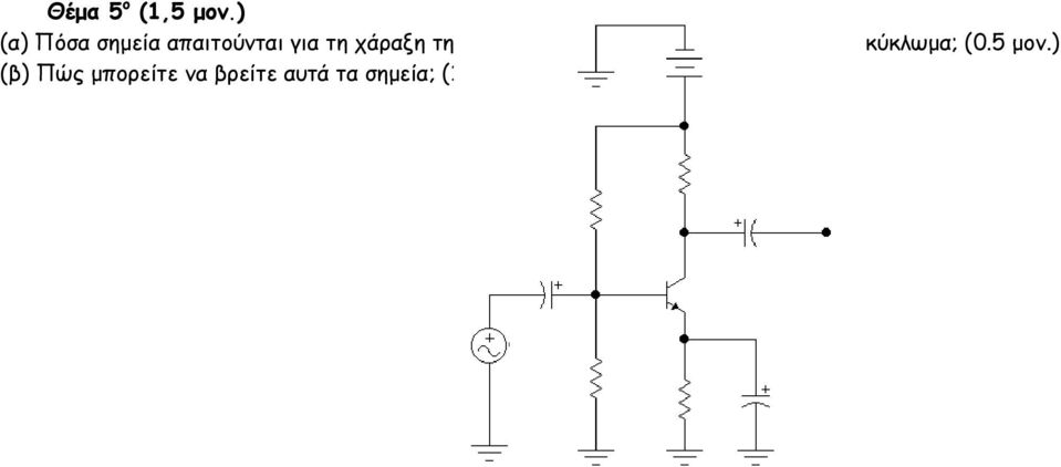 ευθείας φορτίου του τρανζίστορ στο κύκλωµα; (0.5 µον.