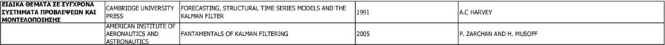 ASTRONAUTICS FORECASTING, STRUCTURAL TIME SERIES MODELS AND THE KALMAN