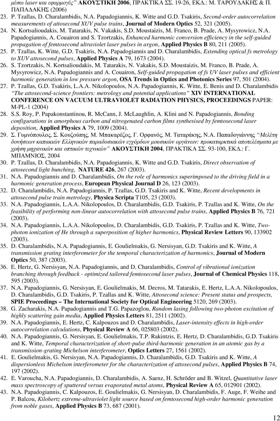 Tatarakis, N. Vakakis, S.D. Moustaizis, M. Franco, B. Prade, A. Mysyrowicz, N.A. Papadogiannis, A. Couairon and S.