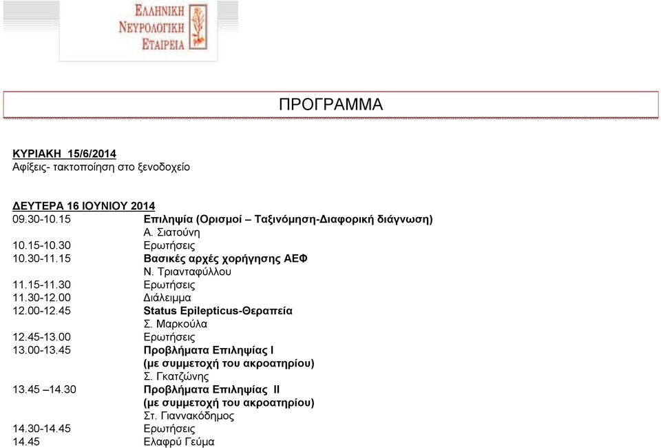 15 Βασικές αρχές χορήγησης ΑΕΦ Ν. Τριανταφύλλου 11.15-11.30 Ερωτήσεις 11.30-12.00 Διάλειμμα 12.00-12.