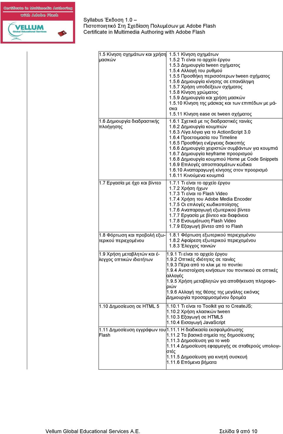 6.1 Σχετικά με τις διαδραστικές ταινίες 1.6.2 Δημιουργία κουμπιών 1.6.3 Λίγα λόγια για το ActionScript 3.0 1.6.4 Προετοιμασία του Timeline 1.6.5 Προσθήκη ενέργειας διακοπής 1.6.6 Δημιουργία χειριστών συμβάντων για κουμπιά 1.