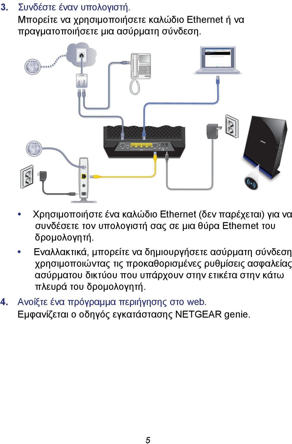 Εναλλακτικά, μπορείτε να δημιουργήσετε ασύρματη σύνδεση χρησιμοποιώντας τις προκαθορισμένες ρυθμίσεις ασφαλείας ασύρματου δικτύου