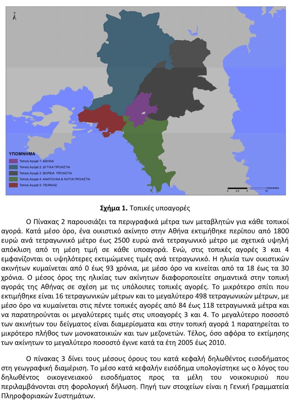 Ενώ, στις τοπικές αγορές 3 και 4 εμφανίζονται οι υψηλότερες εκτιμώμενες τιμές ανά τετραγωνικό.