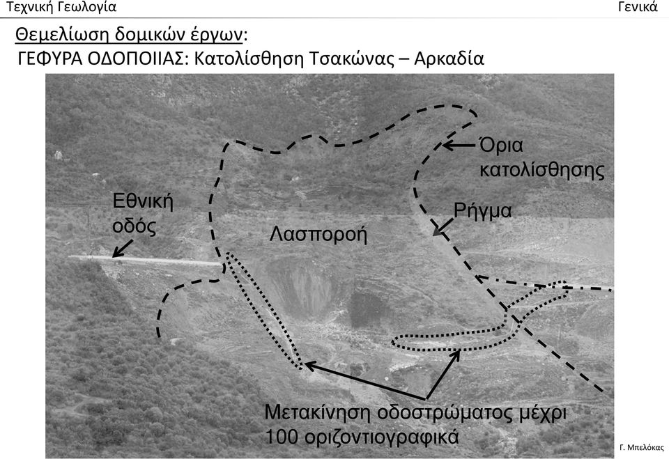 Εθνική οδός Λασποροή Όρια κατολίσθησης