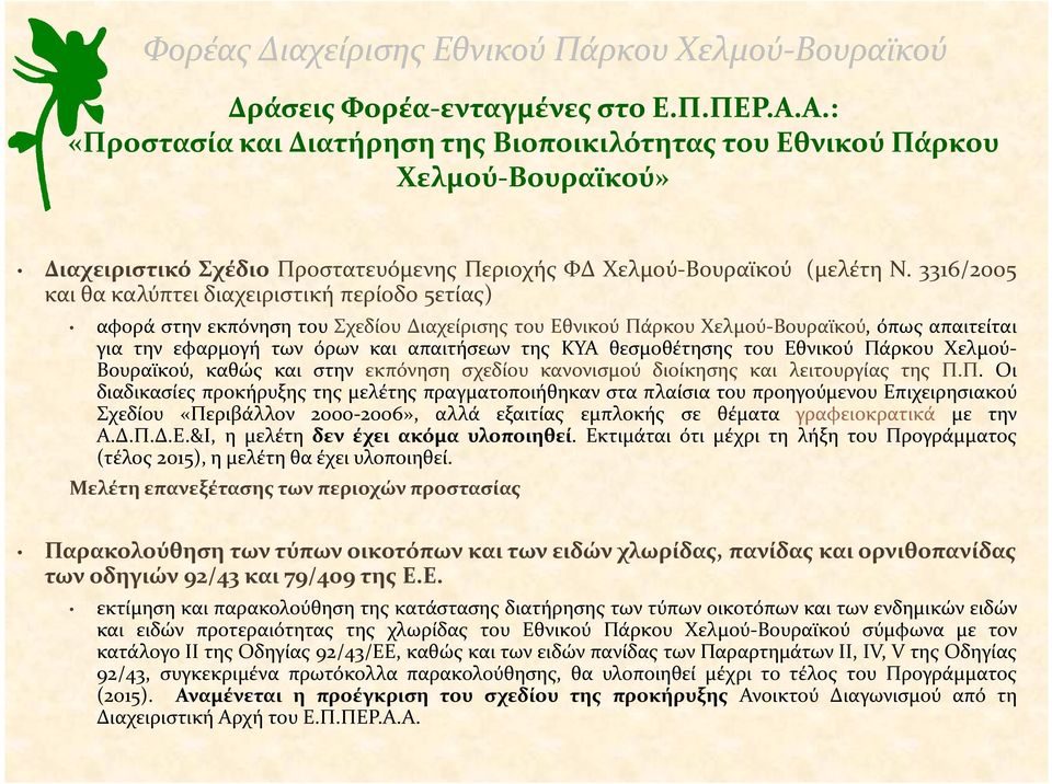 ΚΥΑ θεσμοθέτησης του Εθνικού Πά