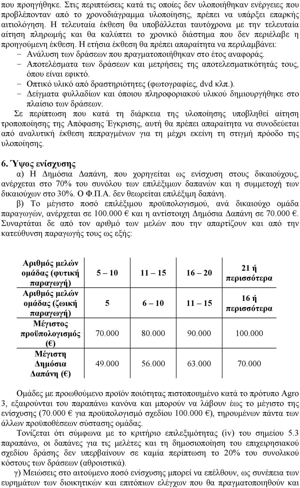 Η ετήσια έκθεση θα πρέπει απαραίτητα να περιλαμβάνει: - Ανάλυση των δράσεων που πραγματοποιήθηκαν στο έτος αναφοράς.