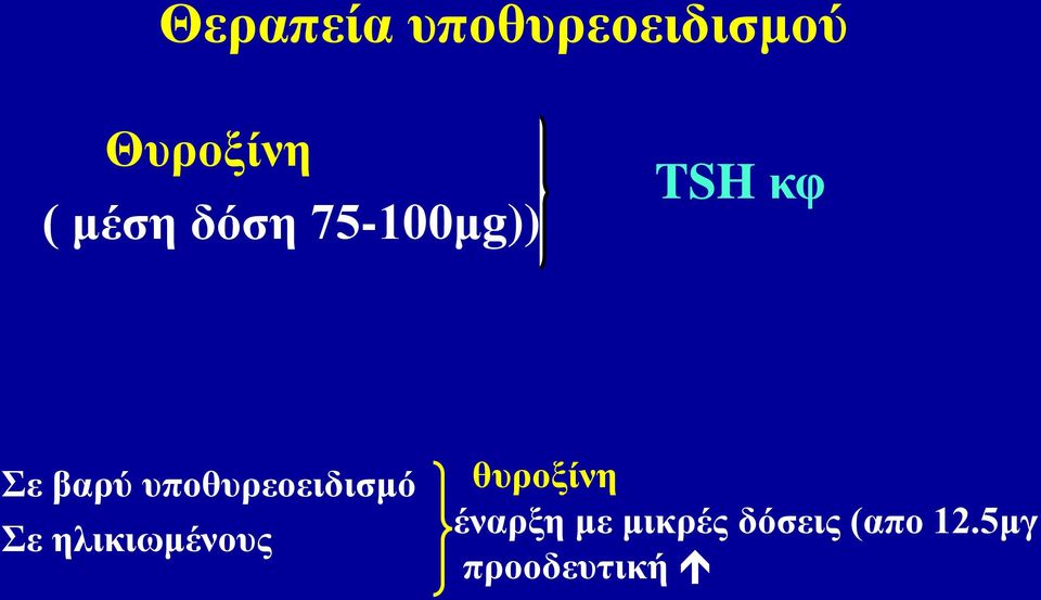 υποθυρεοειδισμό Σε ηλικιωμένους θυροξίνη