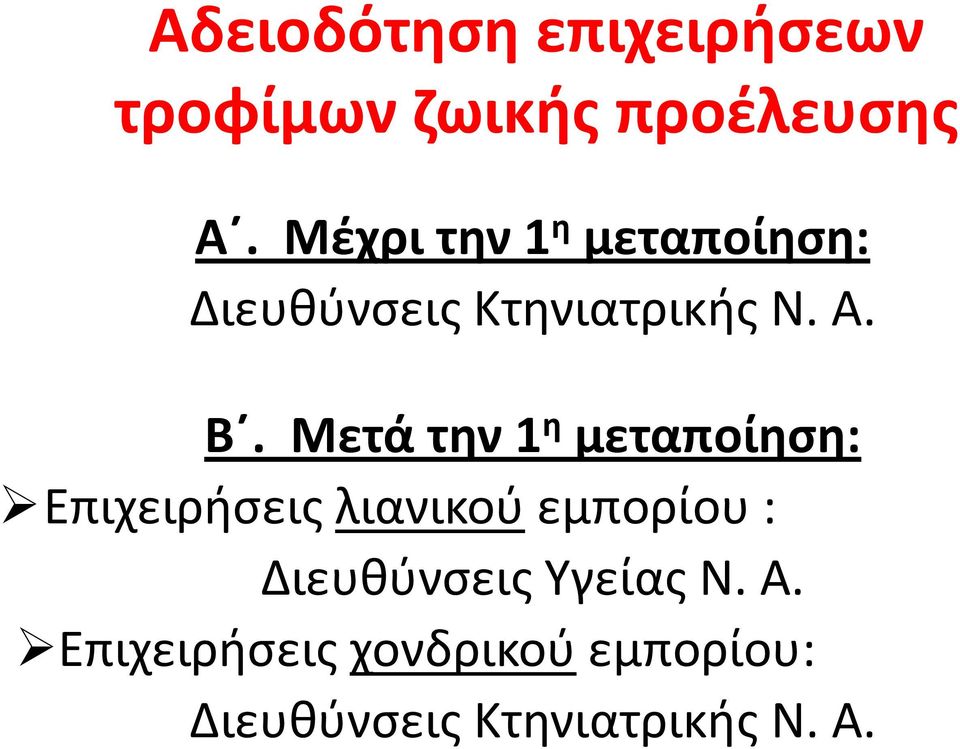 Μετά την 1 η μεταποίηση: Β.