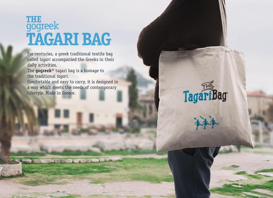 The gogreek tagari bag is a homage to the traditional tagari.