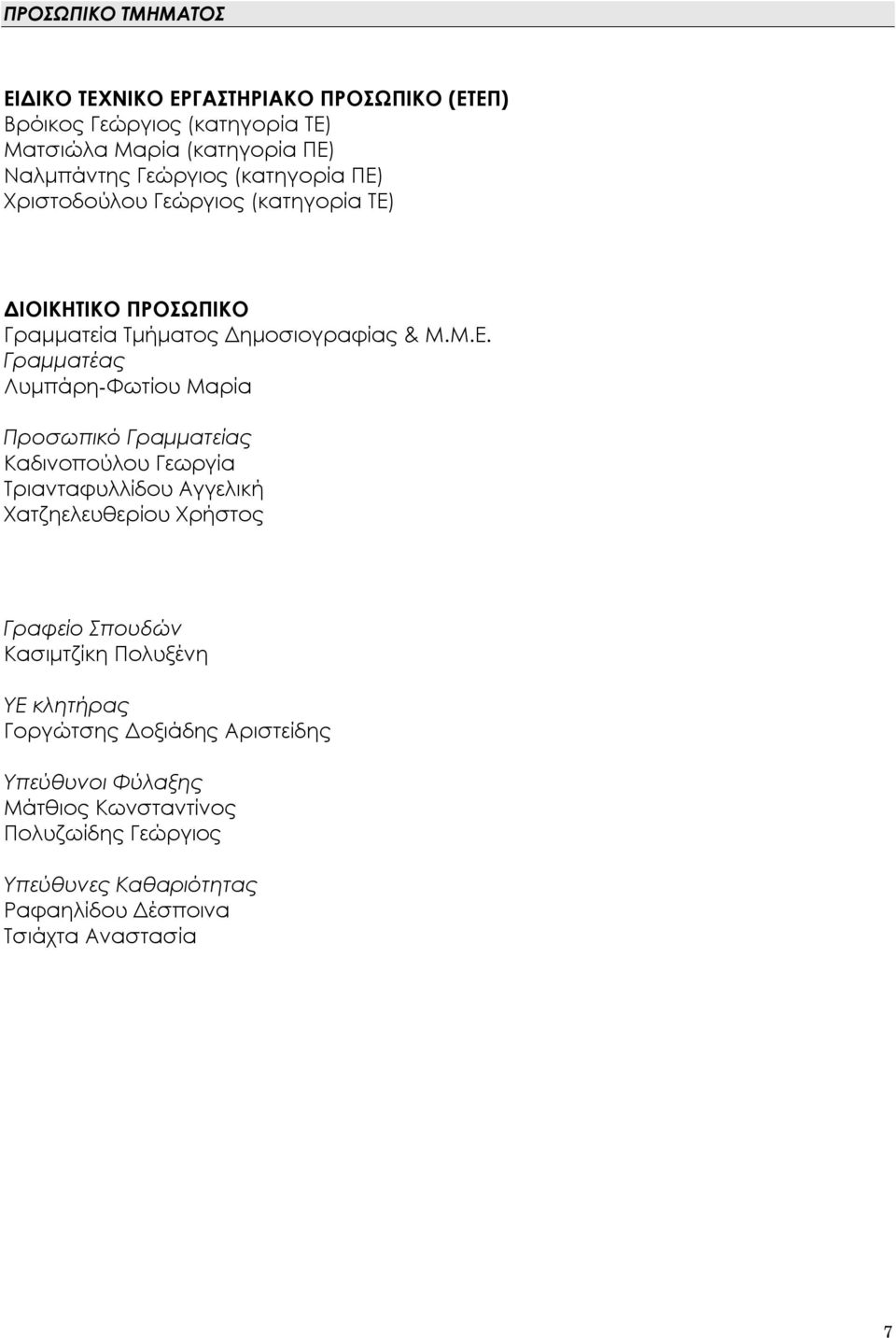Χριστοδούλου Γεώργιος (κατηγορία ΤΕ)