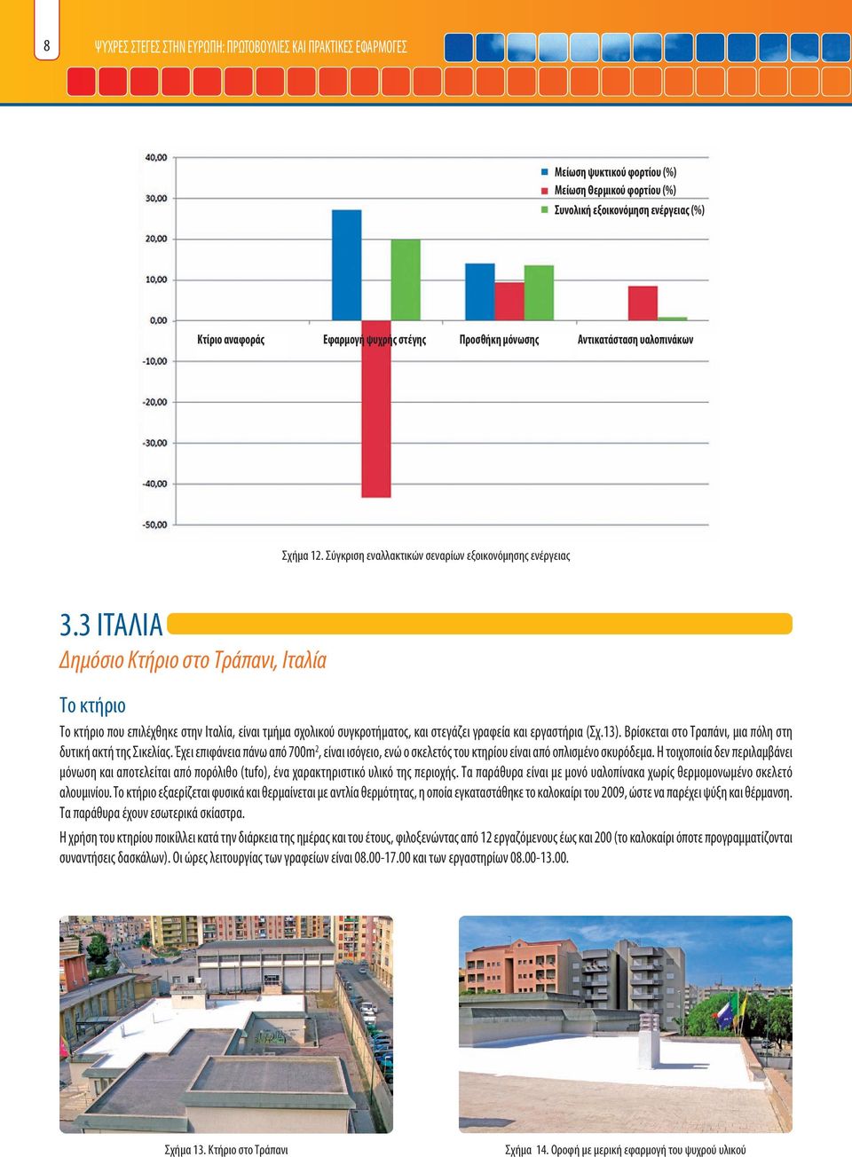 3 ΙΤΑΛΙΑ Δημόσιο Κτήριο στο Τράπανι, Ιταλία Το κτήριο Το κτήριο που επιλέχθηκε στην Ιταλία, είναι τμήμα σχολικού συγκροτήματος, και στεγάζει γραφεία και εργαστήρια (Σχ.13).