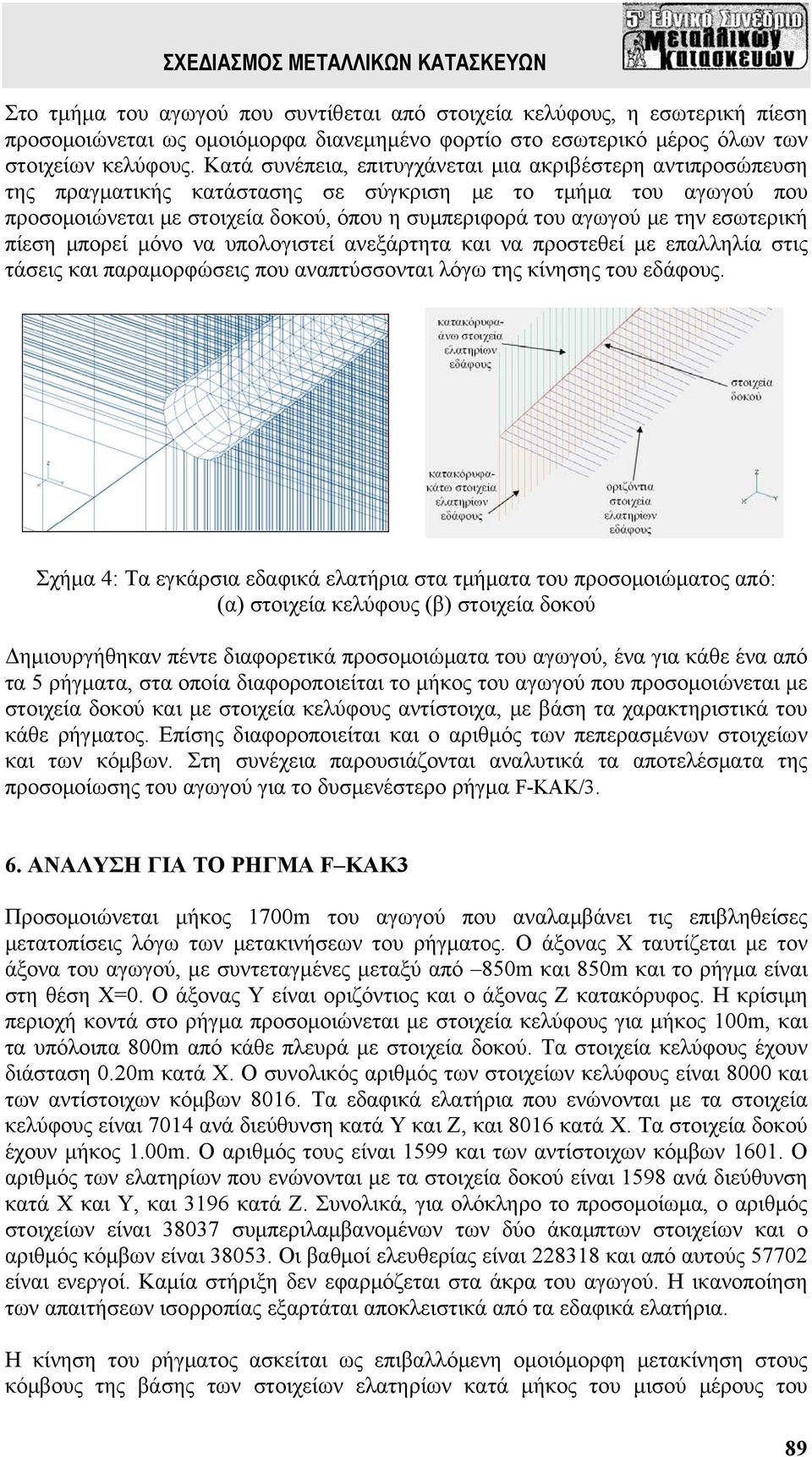 εσωτερική πίεση μπορεί μόνο να υπολογιστεί ανεξάρτητα και να προστεθεί με επαλληλία στις τάσεις και παραμορφώσεις που αναπτύσσονται λόγω της κίνησης του εδάφους.