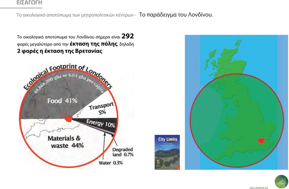 Το οικολογικό αποτύπωμα του Λονδίνου σήμερα είναι 292