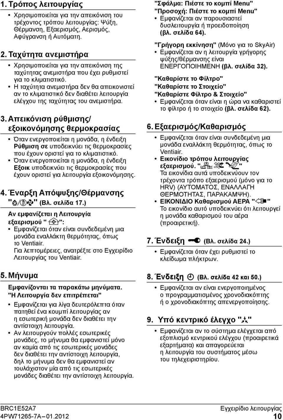 Η ταχύτητα ανεμιστήρα δεν θα απεικονιστεί αν το κλιματιστικό δεν διαθέτει λειτουργία ελέγχου της ταχύτητας του ανεμιστήρα. 3.