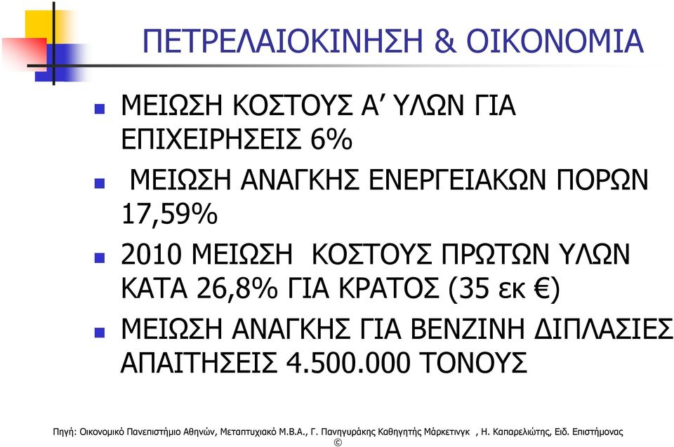 2010 ΜΕΙΩΣΗ ΚΟΣΤΟΥΣ ΠΡΩΤΩΝ ΥΛΩΝ ΚΑΤΑ 26,8% ΓΙΑ ΚΡΑΤΟΣ (35