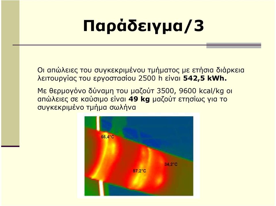 Με θερµογόνο δύναµη του µαζούτ 3500, 9600 kcal/kg οι απώλειες