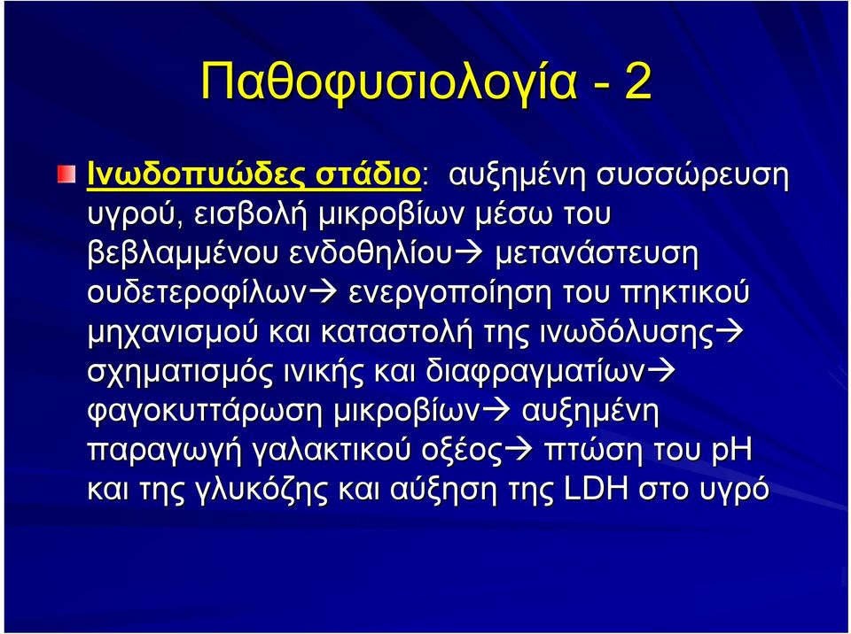 και καταστολή της ινωδόλυσης σχηµατισµός ινικής και διαφραγµατίων φαγοκυττάρωση µικροβίων