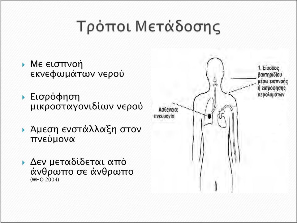 Άμεση ενστάλλαξη στον πνεύμονα Δεν