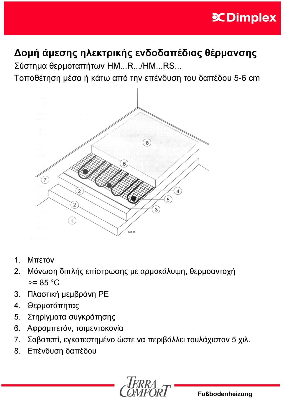 Μόνωση διπλής επίστρωσης με αρμοκάλυψη, θερμοαντοχή >= 85 C 3. Πλαστική μεμβράνη PE 4.