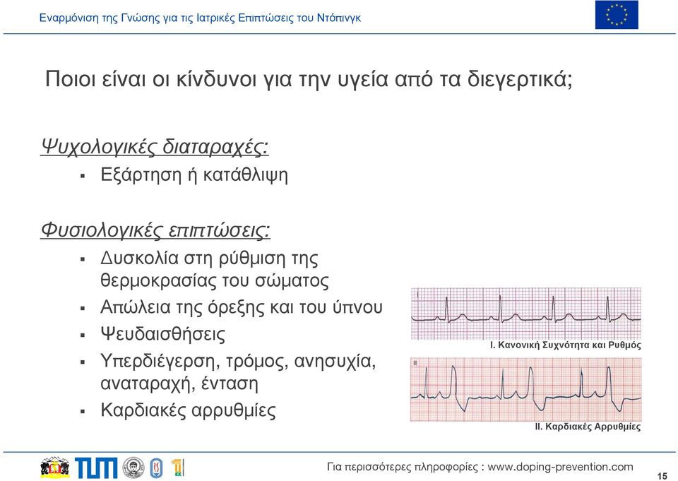 σώματος Απώλεια της όρεξης και του ύπνου Ψευδαισθήσεις Υπερδιέγερση, τρόμος, ανησυχία,