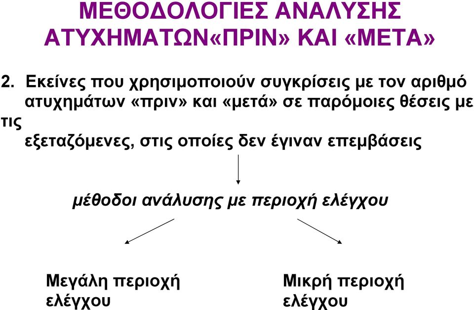 και «µετά» σε παρόµοιες θέσεις µε τις εξεταζόµενες, στις οποίες δεν