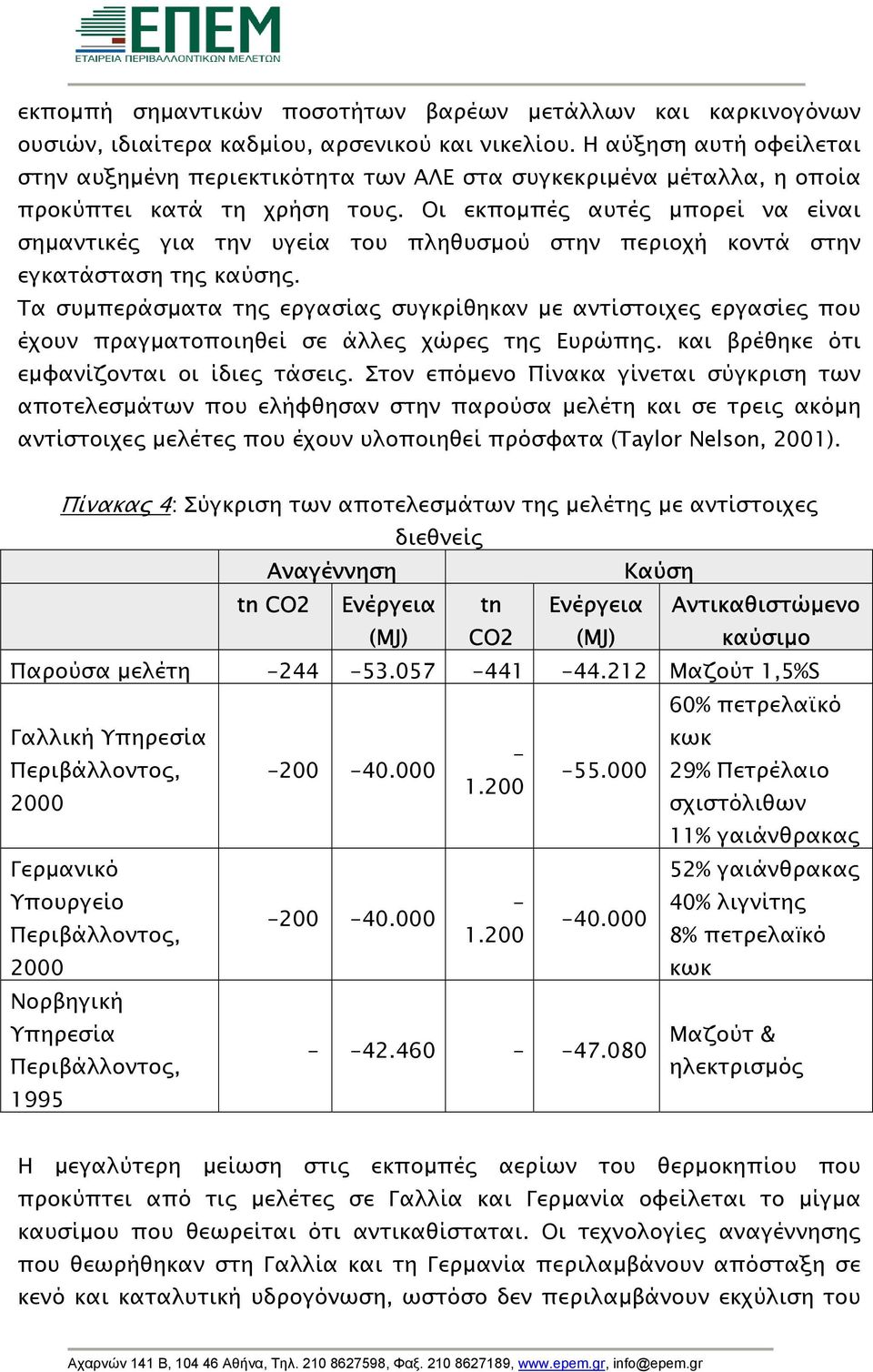 Οι εκποµπές αυτές µπορεί να είναι σηµαντικές για την υγεία του πληθυσµού στην περιοχή κοντά στην εγκατάσταση της καύσης.
