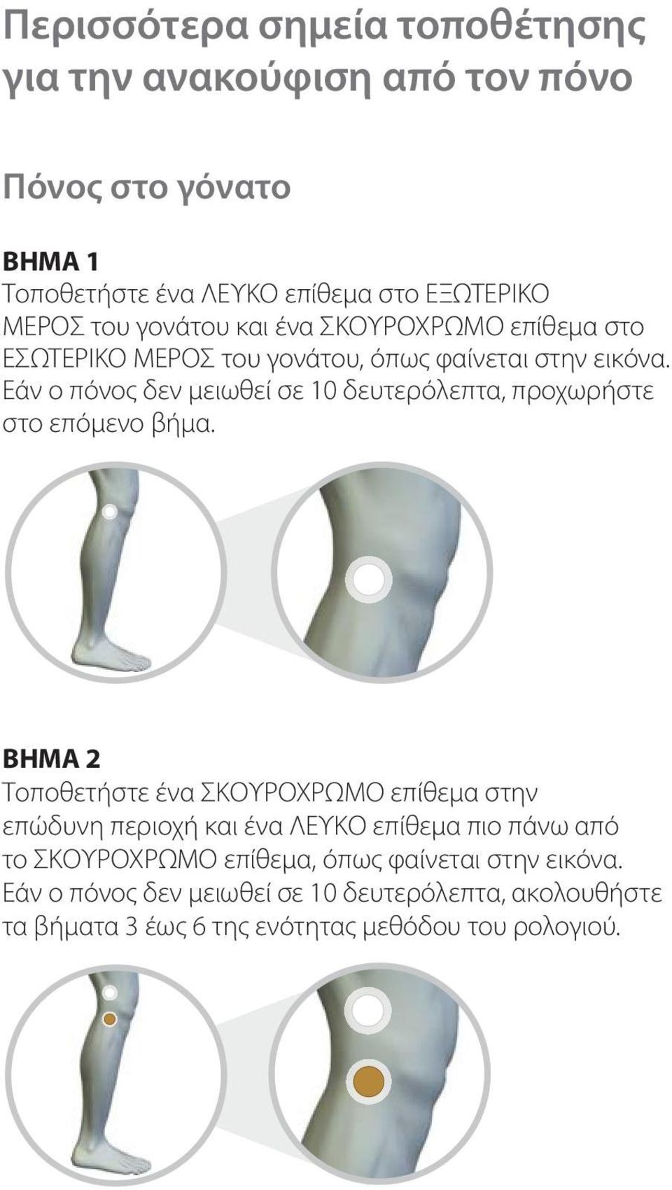 Εάν ο πόνος δεν μειωθεί σε 10 δευτερόλεπτα, προχωρήστε στο επόμενο βήμα.