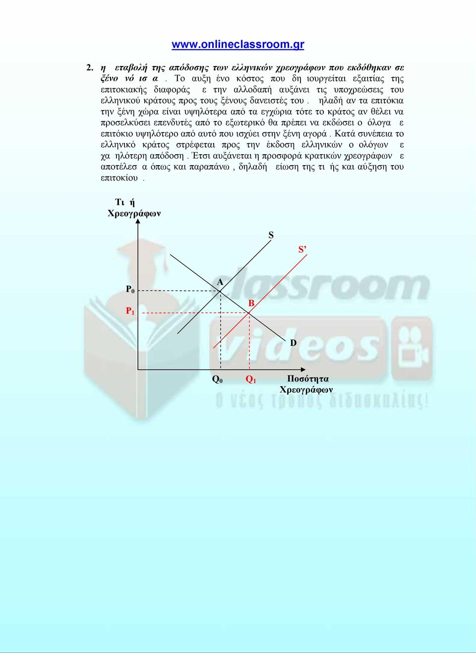 Δηλαδή αν τα επιτόκια την ξένη χώρα είναι υψηλότερα από τα εγχώρια τότε το κράτος αν θέλει να προσελκύσει επενδυτές από το εξωτερικό θα πρέπει να εκδώσει ομόλογα με επιτόκιο