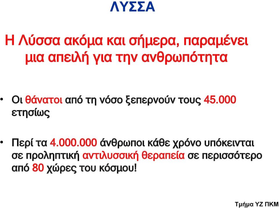 000 ετησίως Περί τα 4.000.000 άνθρωποι κάθε χρόνο υπόκεινται