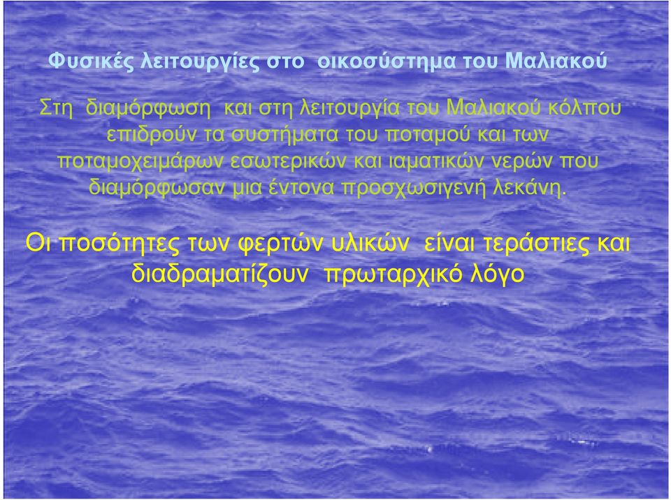 ποταμοχειμάρων εσωτερικών και ιαματικών νερών που διαμόρφωσαν μια έντονα