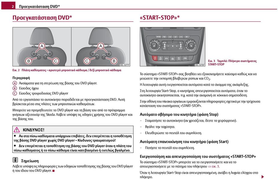Είσοδος ήχου Είσοδος τροφοδοσίας DVD player Από το εργοστάσιο το αυτοκίνητο παραδίδεται με προεγκατάσταση DVD. Αυτή βρίσκεται μέσα στις πλάτες των μπροστινών καθισμάτων.