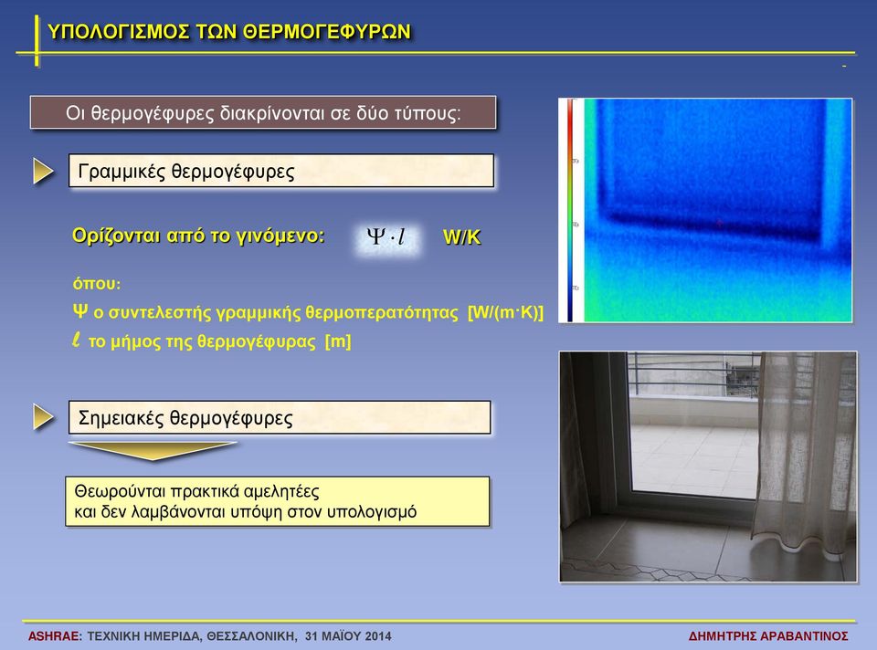 συντελεστής γραμμικής θερμοπερατότητας [W/(m K)] l το μήμος της θερμογέφυρας