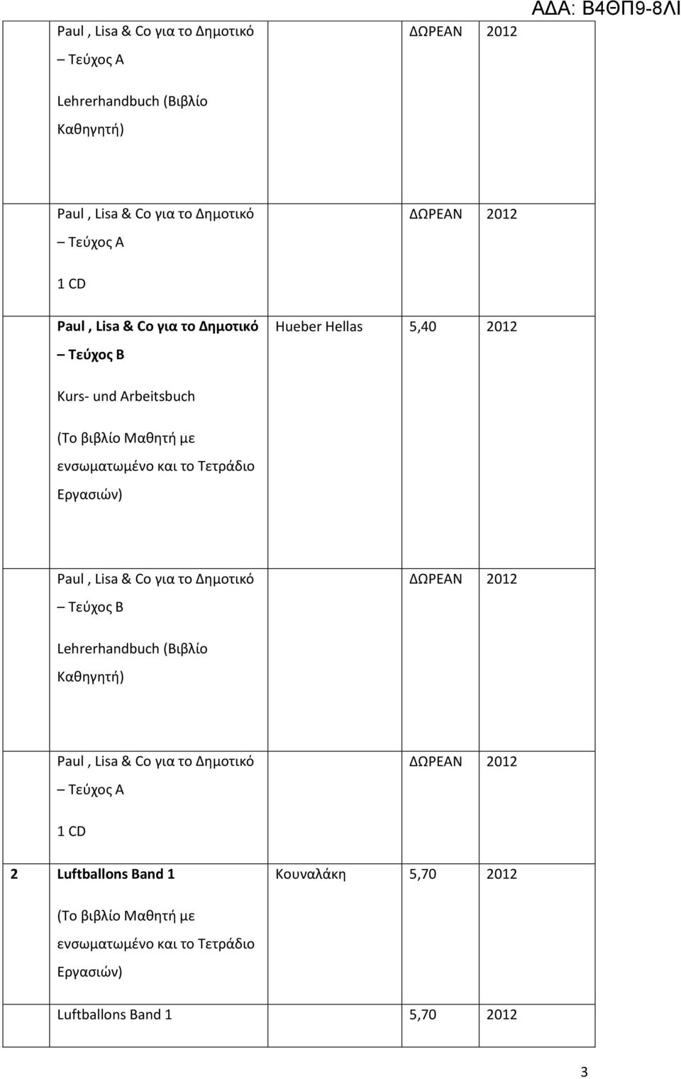 Τεφχοσ B Lehrerhandbuch (Βιβλίο Καθηγητή) Τεφχοσ Α 1 CD 2