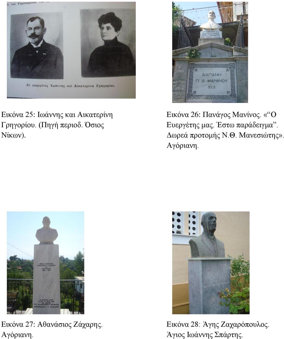 Έστω παράδειγμα. Δωρεά προτομής Ν.Θ. Μανεσιώτης». Αγόριανη.