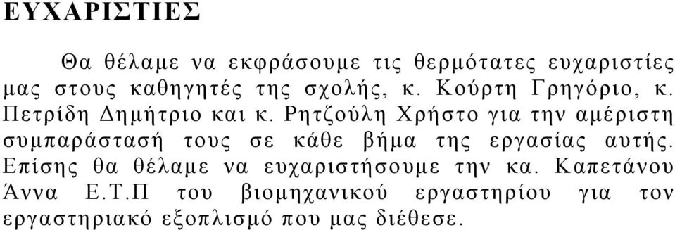 Ρητζούλη Χρήστο για την αμέριστη συμπαράστασή τους σε κάθε βήμα της εργασίας αυτής.