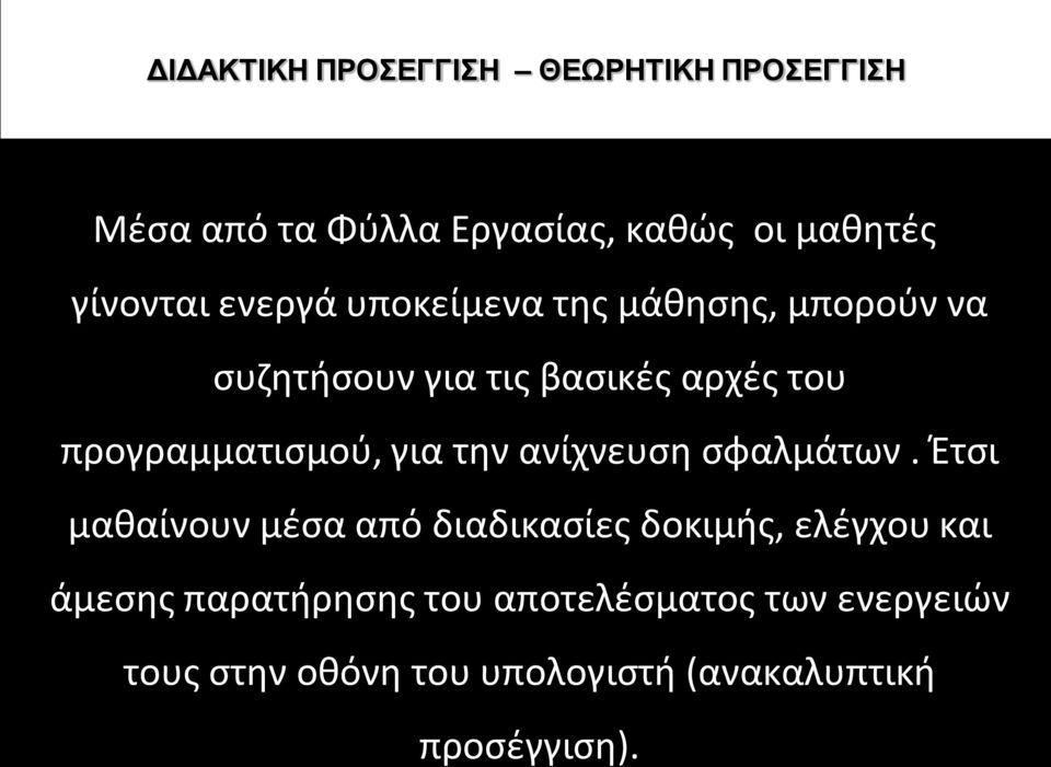 για την ανίχνευση σφαλμάτων.