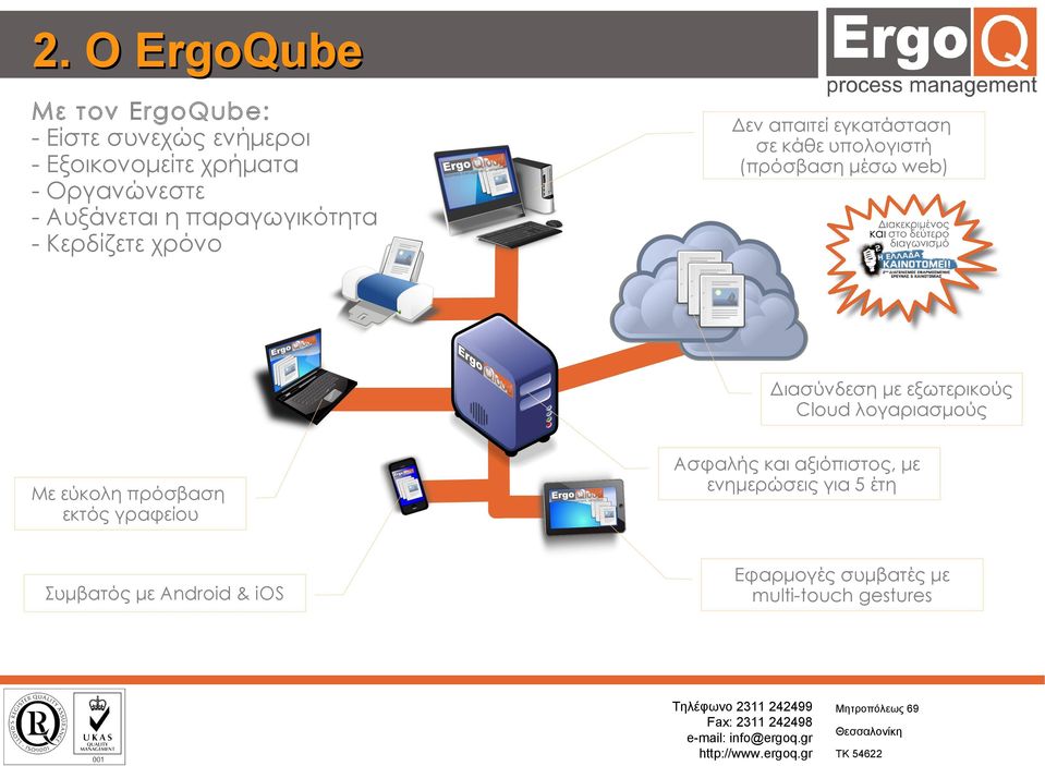 μέσω web) Διασύνδεση με εξωτερικούς Cloud λογαριασμούς Με εύκολη πρόσβαση εκτός γραφείου Συμβατός